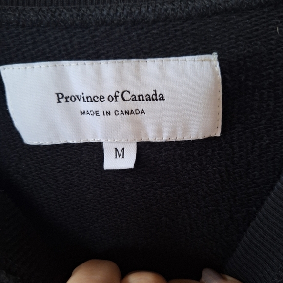 Province of Canada French Terry Sweatshirt Black Crew neck Unisex Size M - Picture 2 of 6